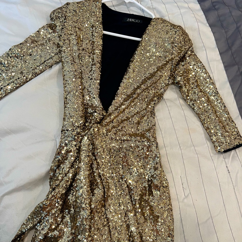 FABULOUS gold glitter party dress!
